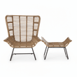 Manado Natural Rattan Lounge Chair And Footstool