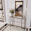 Marble Console Table Modern Accent Side Stand Sofa Entryway Hall Furniture Storage Display Table Metal Frame