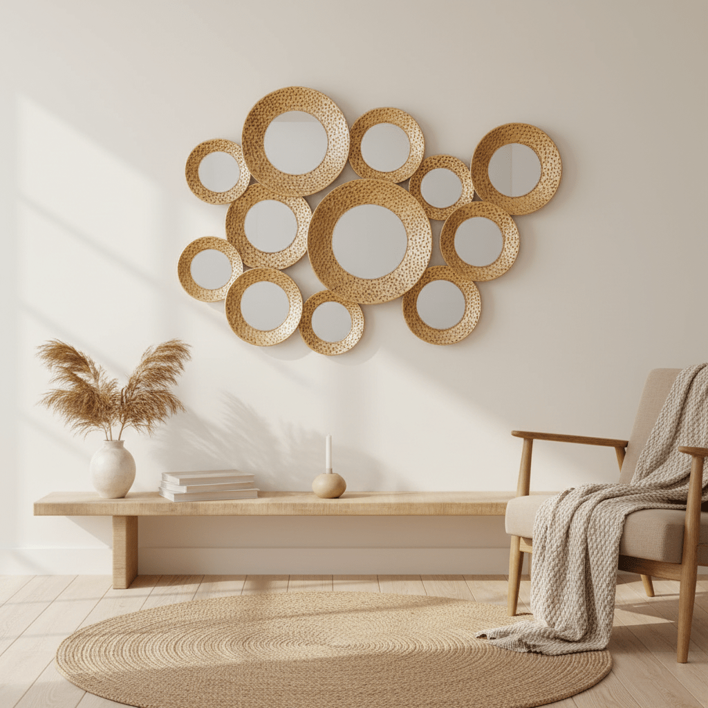 Marcia Hammered Gold Wall Mirror