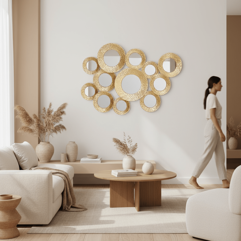 Marcia Hammered Gold Wall Mirror