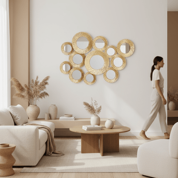 Marcia Hammered Gold Wall Mirror