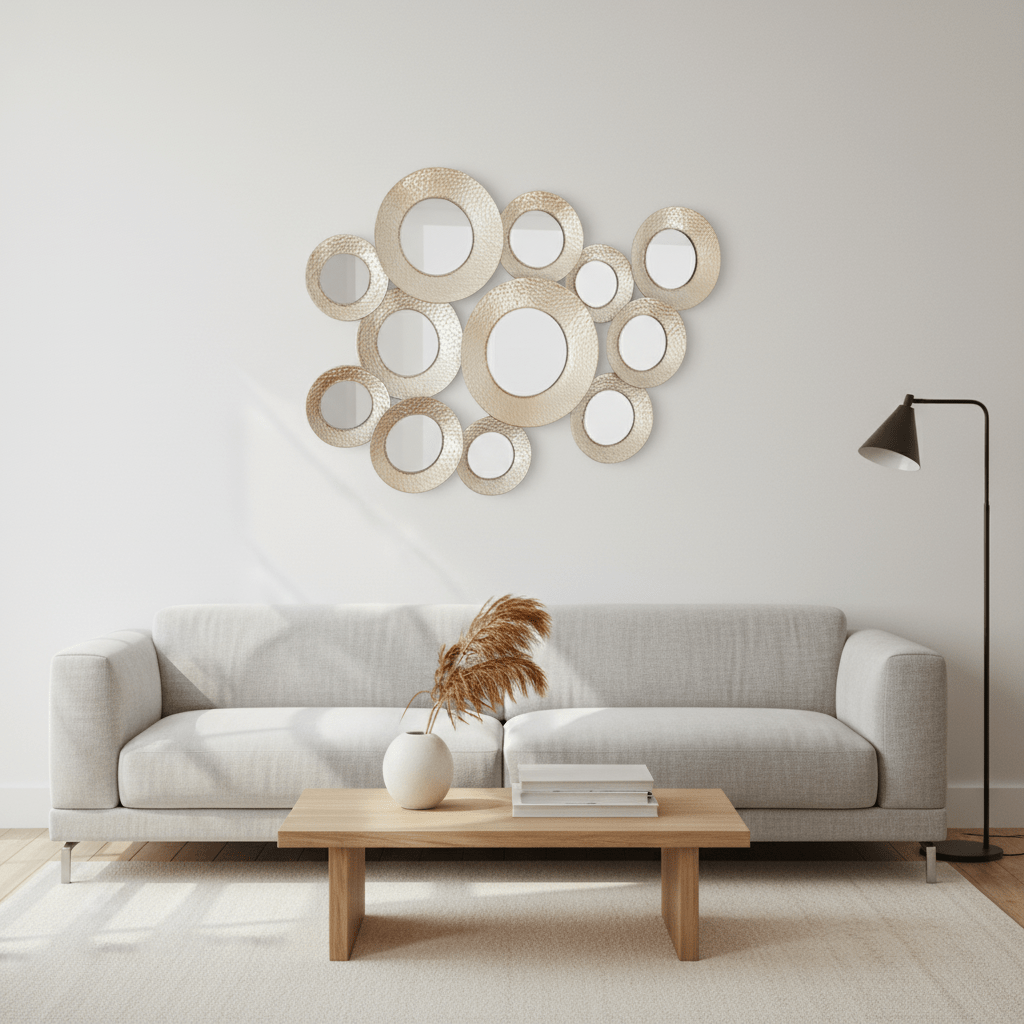 Marcia Hammered Silver Wall Mirror
