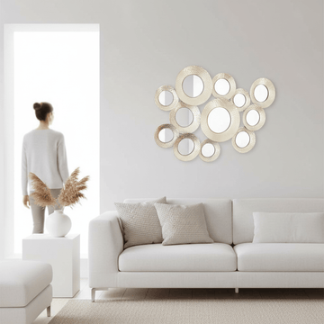 Marcia Hammered Silver Wall Mirror