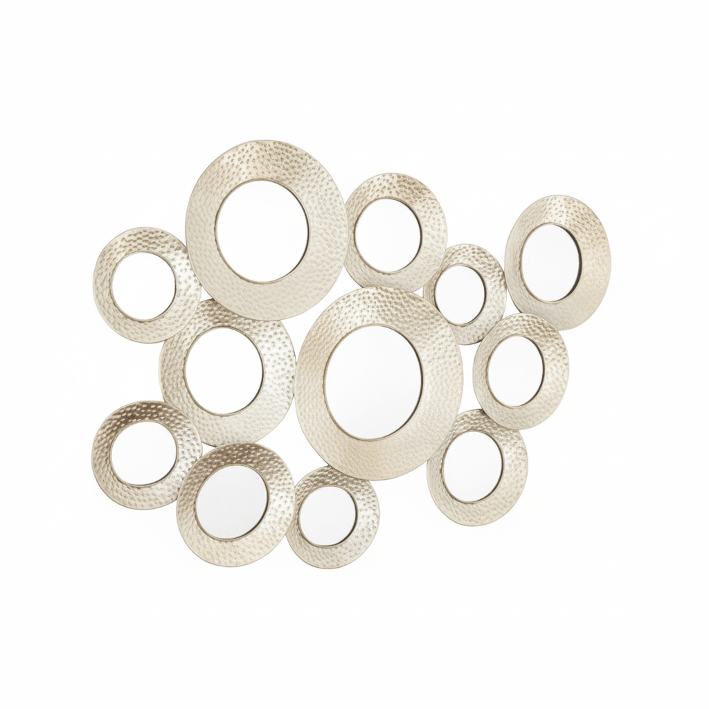 Marcia Hammered Silver Wall Mirror