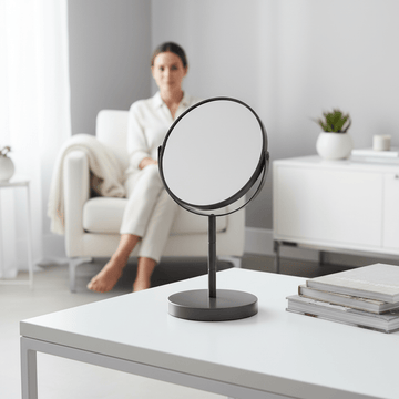 Marisha Grey Metal Small Swivel Table Mirror
