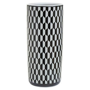 Marlo Black and White Geometric Print Ceramic Umbrella Stand