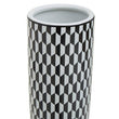 Marlo Black and White Geometric Print Ceramic Umbrella Stand