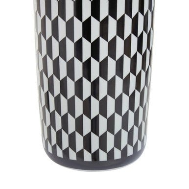 Marlo Black and White Geometric Print Ceramic Umbrella Stand