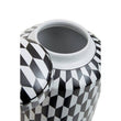 Marlo Large Black And White Geometric Print Ceramic Jar