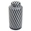 Marlo Large Black And White Geometric Print Ceramic Jar