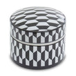 Marlo Large Black and White Geometric Print Ceramic Trinket Box