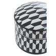 Marlo Large Black and White Geometric Print Ceramic Trinket Box
