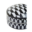 Marlo Small Black and White Geometric Print Ceramic Trinket Box