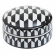 Marlo Small Black and White Geometric Print Ceramic Trinket Box