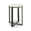 Marmara Marble Top Side Table With Black Iron Stand