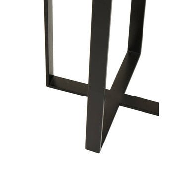 Marmara Marble Top Side Table With Black Iron Stand