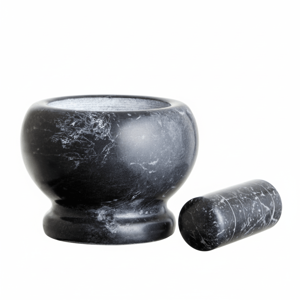 Marmore Black Marble Mortar And Pestle Set
