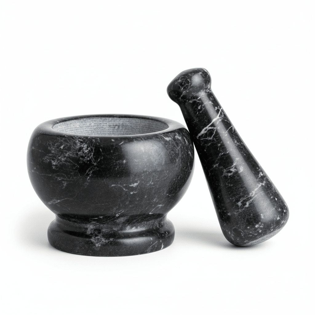 Marmore Black Marble Mortar And Pestle Set