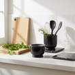 Marmore Black Marble Mortar And Pestle With Rim