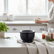Marmore Black Marble Mortar And Pestle With Rim