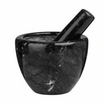 Marmore Black Marble Plain Mortar And Pestle