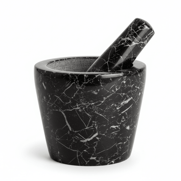 Marmore Black Marble Tapered Mortar And Pestle