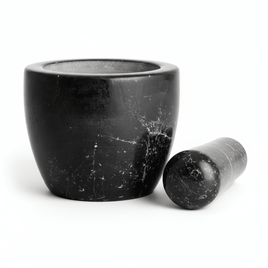Marmore Black Marble Tapered Mortar And Pestle