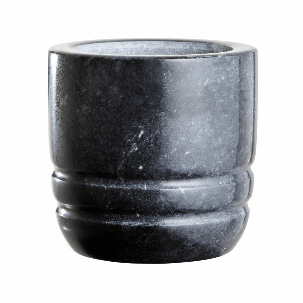 Marmore Black Marble Textured Mortar And Pestle