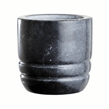 Marmore Black Marble Textured Mortar And Pestle