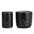 Marmore Black Marble Textured Mortar And Pestle