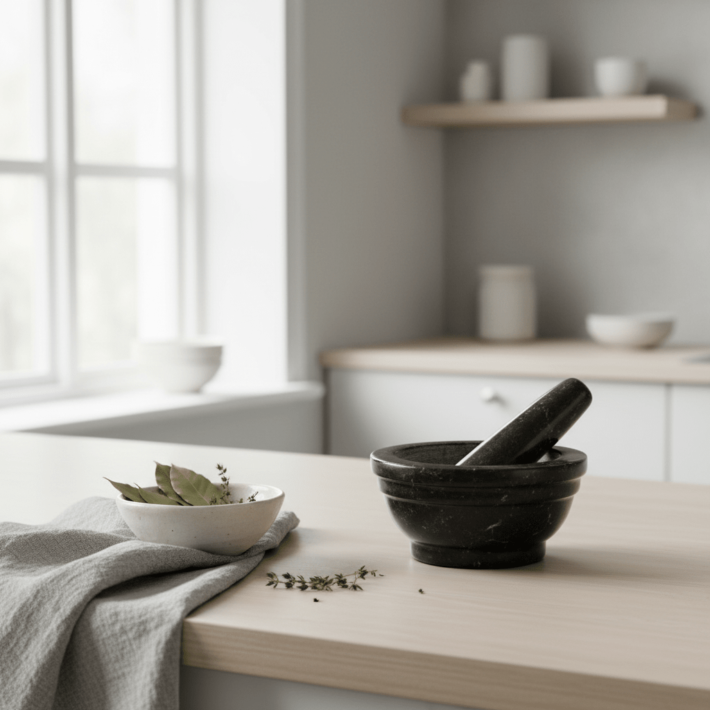 Marmore Brown Marble Mortar And Pestle