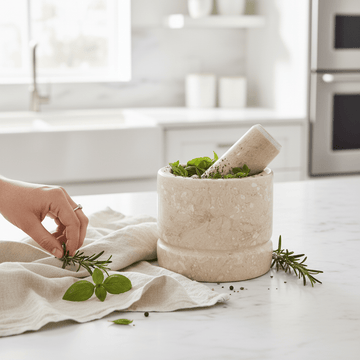 Marmore Cream Marble Mortar And Pestle