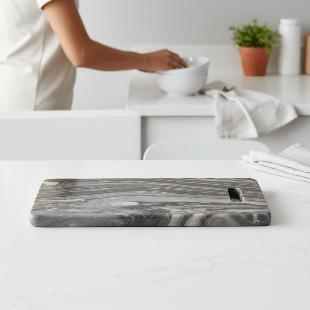 Marmore Rectangular Black Marble Chopping And Serving Board