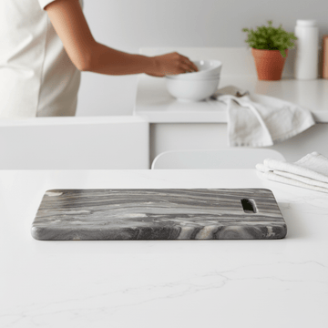 Marmore Rectangular Black Marble Chopping And Serving Board