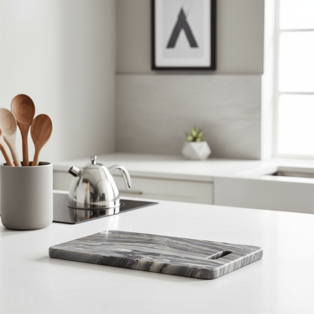 Marmore Rectangular Black Marble Chopping And Serving Board