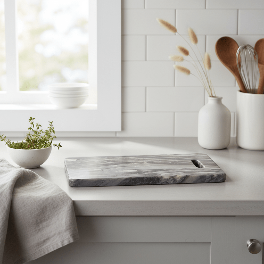 Marmore Rectangular Black Marble Chopping And Serving Board