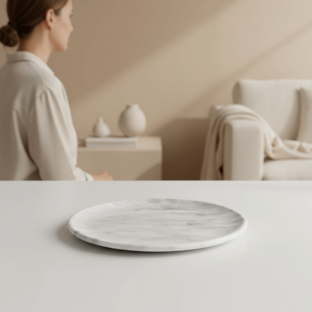 Marmore Round Marble Plate