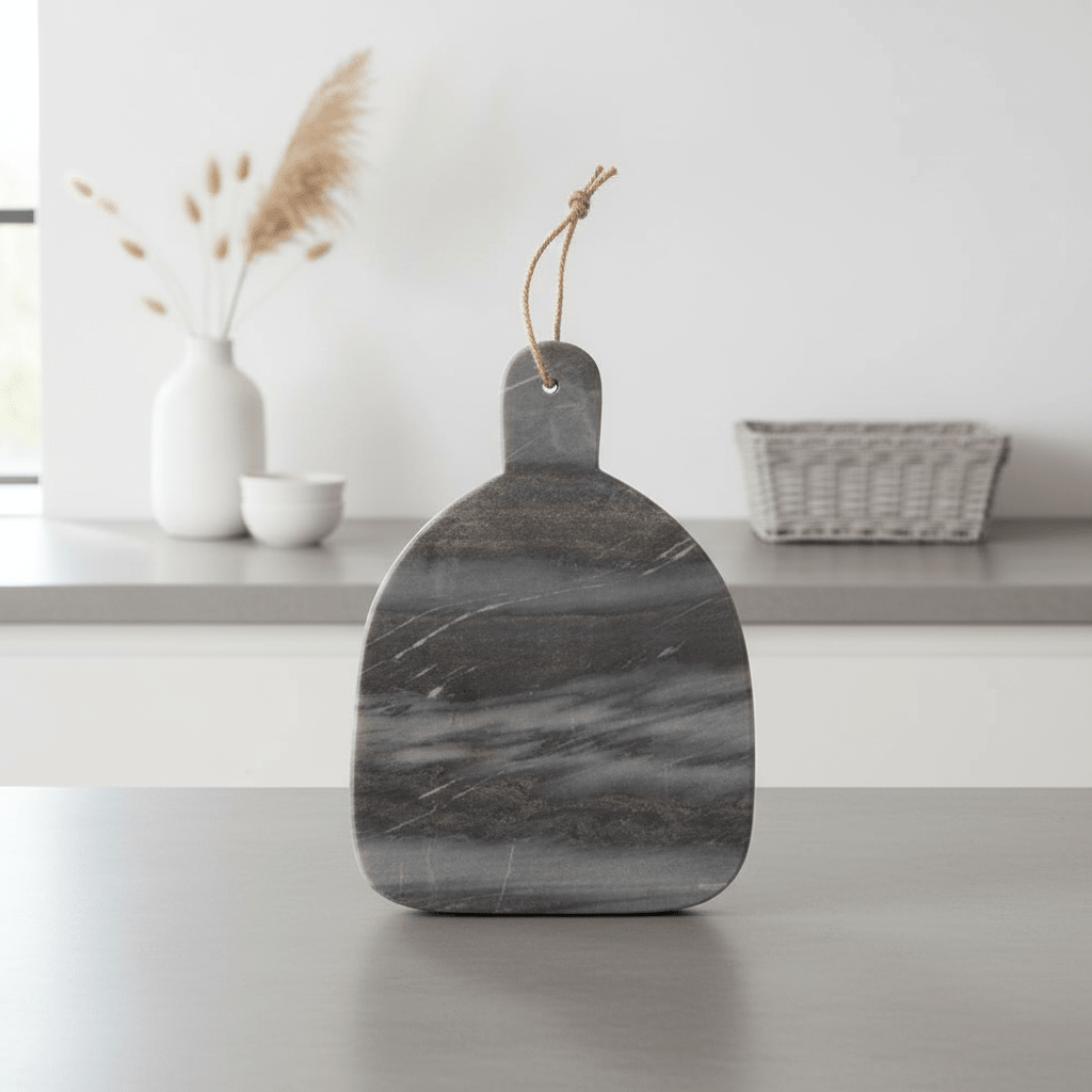 Marmore Rounded Grey Marble Chopping And Serving Board