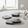 Marmore Set Of 4 Dark Grey Marble Square Coasters