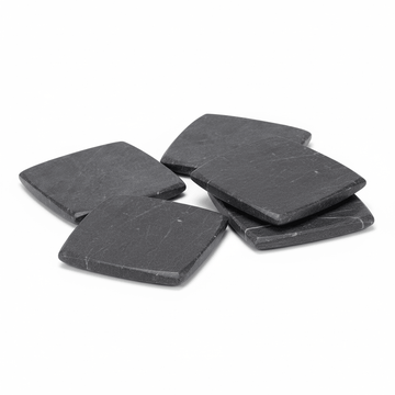 Marmore Set Of 4 Dark Grey Marble Square Coasters