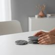 Marmore Set of 4 Grey Marble Round Coasters
