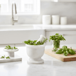 Marmore White Marble Mortar And Pestle