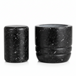 Marmore Black Marble Textured Mortar And Pestle