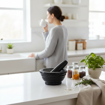 Marmore Brown Marble Mortar And Pestle