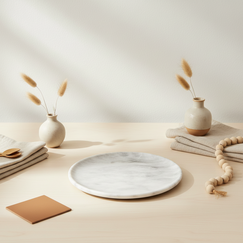 Marmore Round Marble Plate
