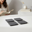 Marmore Set Of 4 Dark Grey Marble Square Coasters