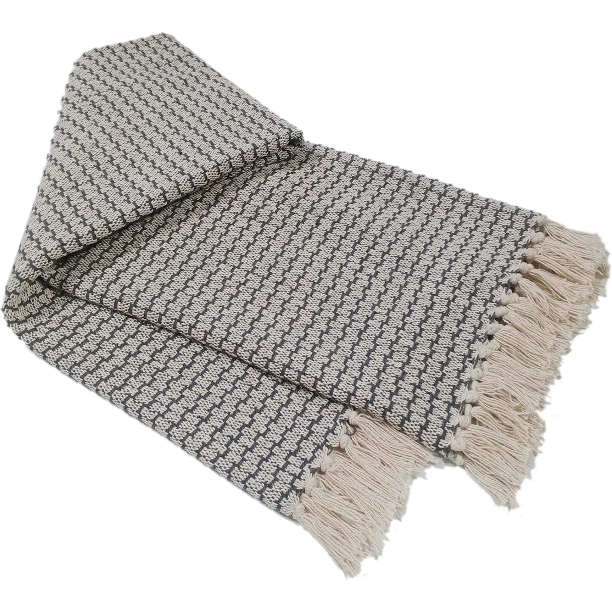 Marrakesh Eco - Friendly Super Soft Cotton Throws Lightweight Sustainable Recycled Cotton for Sofa Bed Chair Calming Colours