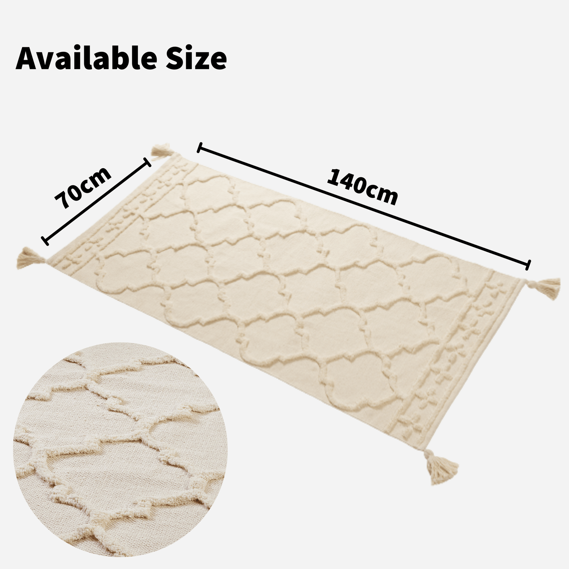 Marrakesh Hand Woven Cotton Rug Eco - Friendly Durable Carpet for Living Room Bedroom Kitchen and Entryway Luxury Tufted Home Decor in Multiple Sizes