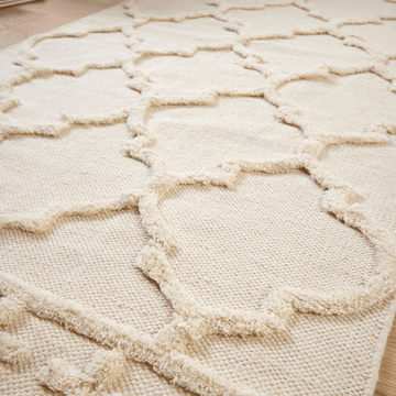 Marrakesh Hand Woven Cotton Rug Eco-Friendly Durable Carpet for Living Room Bedroom Kitchen and Entryway Luxury Tufted Home Decor in Multiple Sizes