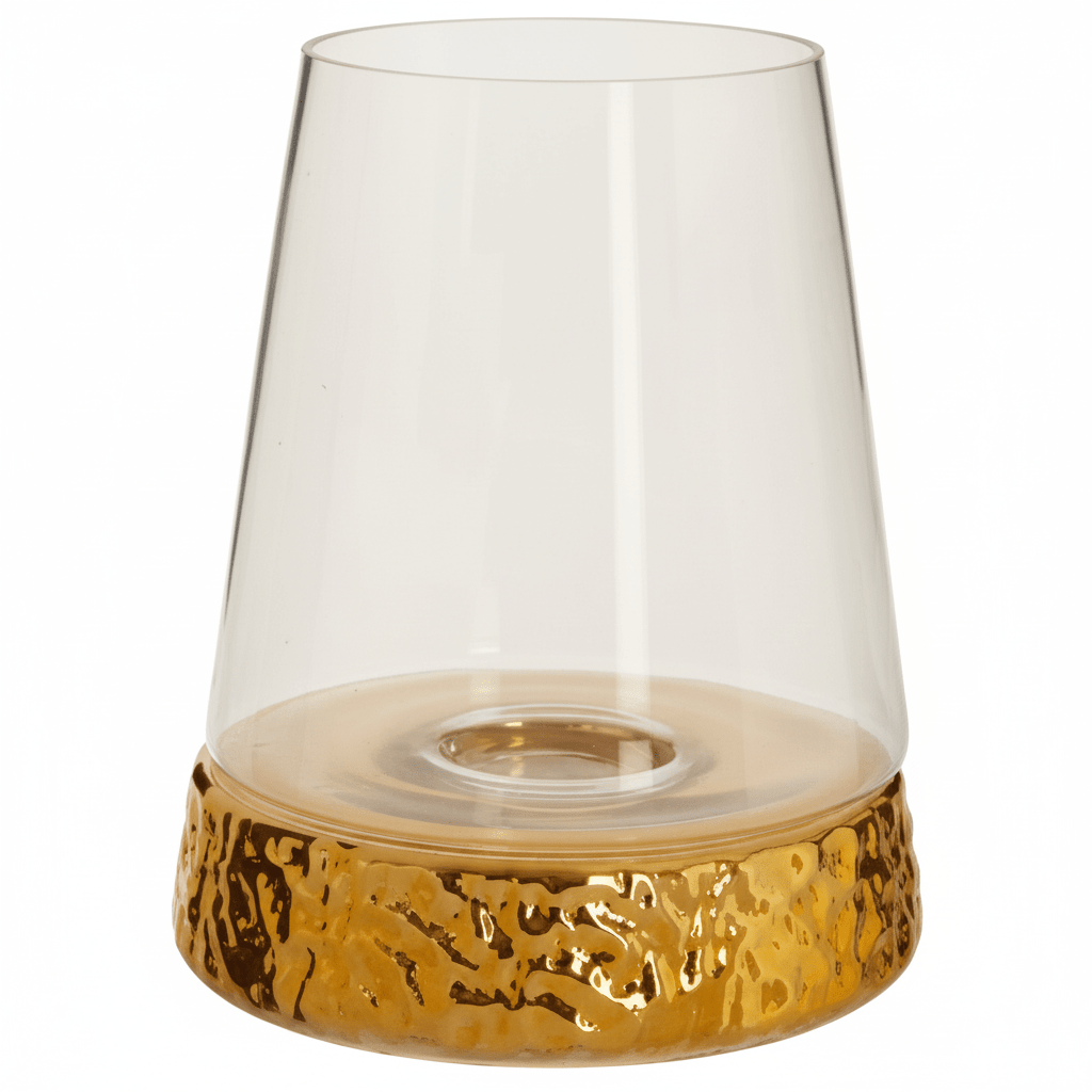 Martele Large Hurricane Gold Candle Holder